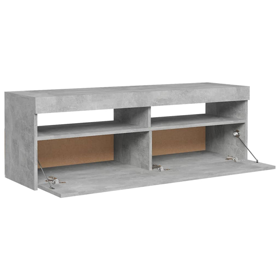 Tv-Meubel Met Led-Verlichting 1 120 x 35 x 40 cm Betongrijs