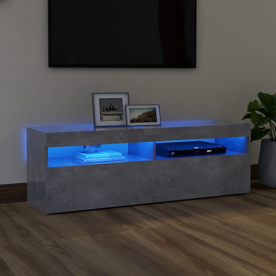 Tv-Meubel Met Led-Verlichting 1 120 x 35 x 40 cm Betongrijs