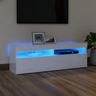 TV Cabinet with LED Lighting 120x35x40 cm High Gloss White