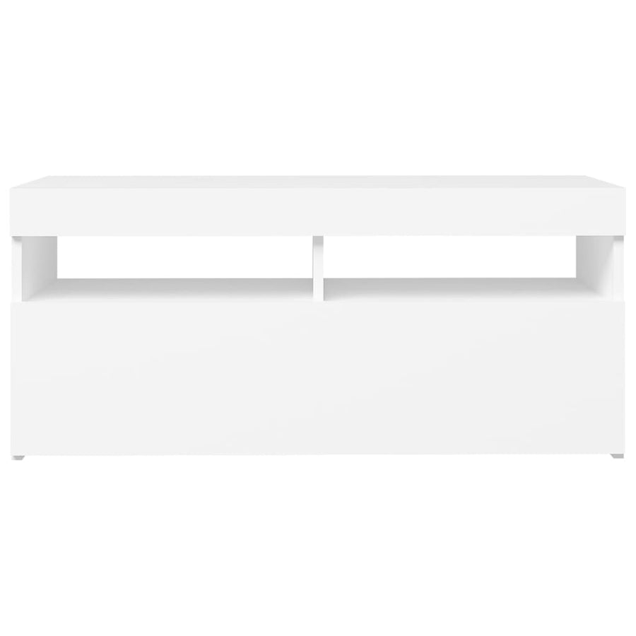 Tv-Meubel Met Led-Verlichting 1 90 x 35 x 40 cm Wit