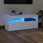 TV cabinet with LED lighting 90x35x40 cm white