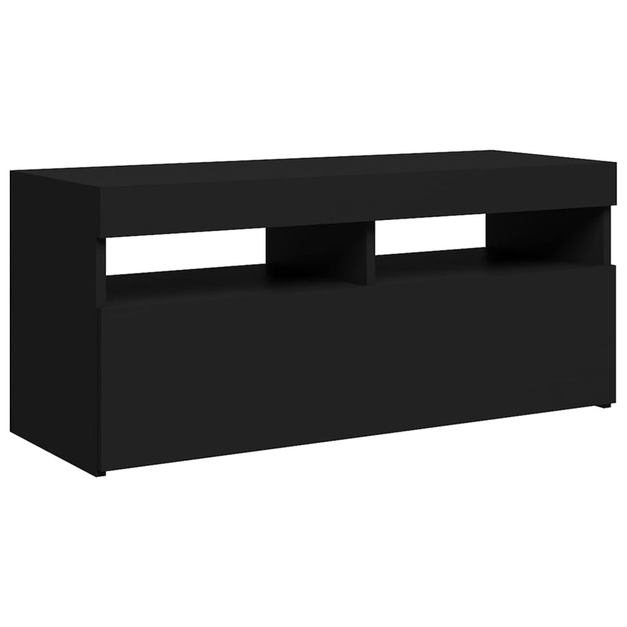 Tv-Meubel Met Led-Verlichting 1 90 x 35 x 40 cm Zwart