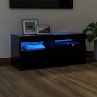 Tv-meubel 90x35x40 cm zwart met led