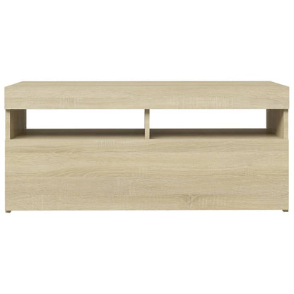Tv-Meubel Met Led-Verlichting Kleurig 1 90 x 35 x 40 cm Sonoma eiken