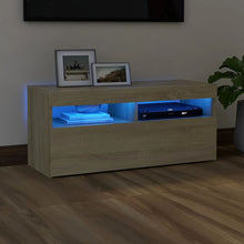 Tv-Meubel Met Led-Verlichting Kleurig 1 90 x 35 x 40 cm Sonoma eiken