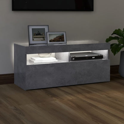 Tv-Meubel Met Led-Verlichting 1 90 x 35 x 40 cm Betongrijs