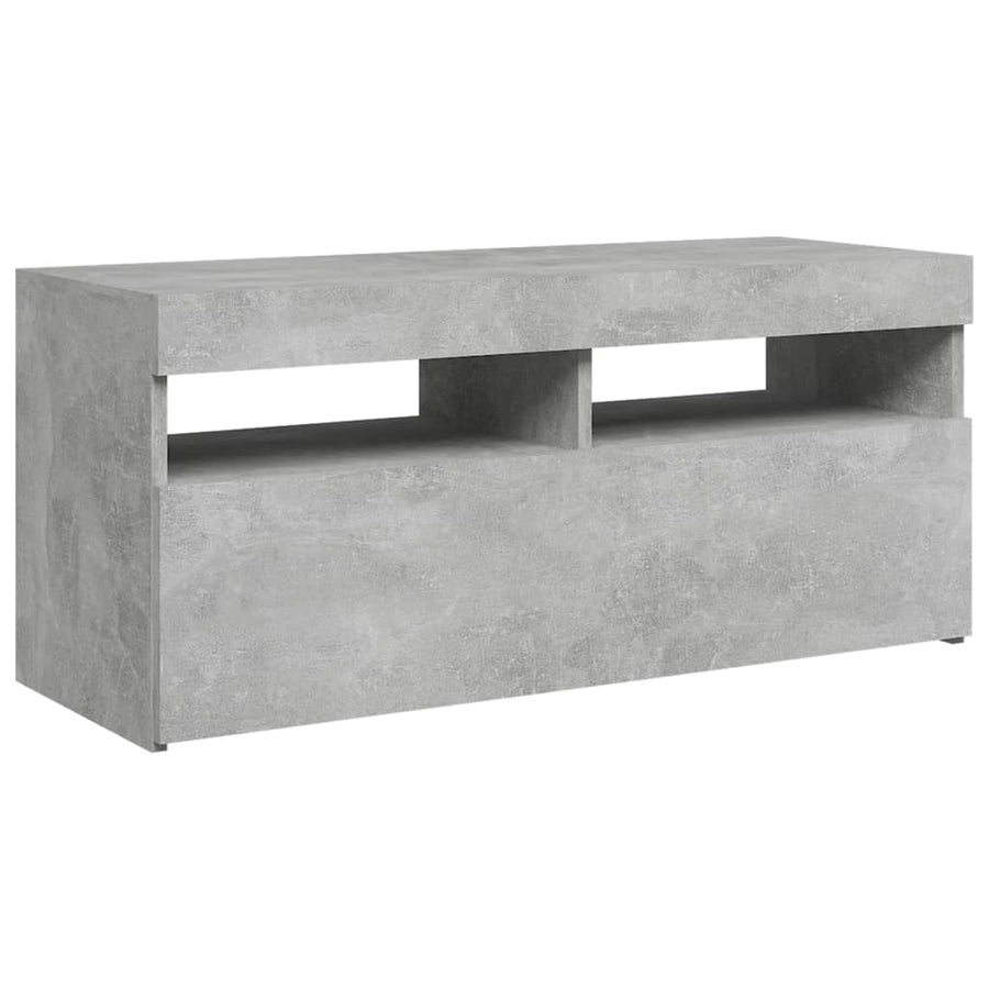 Tv-Meubel Met Led-Verlichting 1 90 x 35 x 40 cm Betongrijs