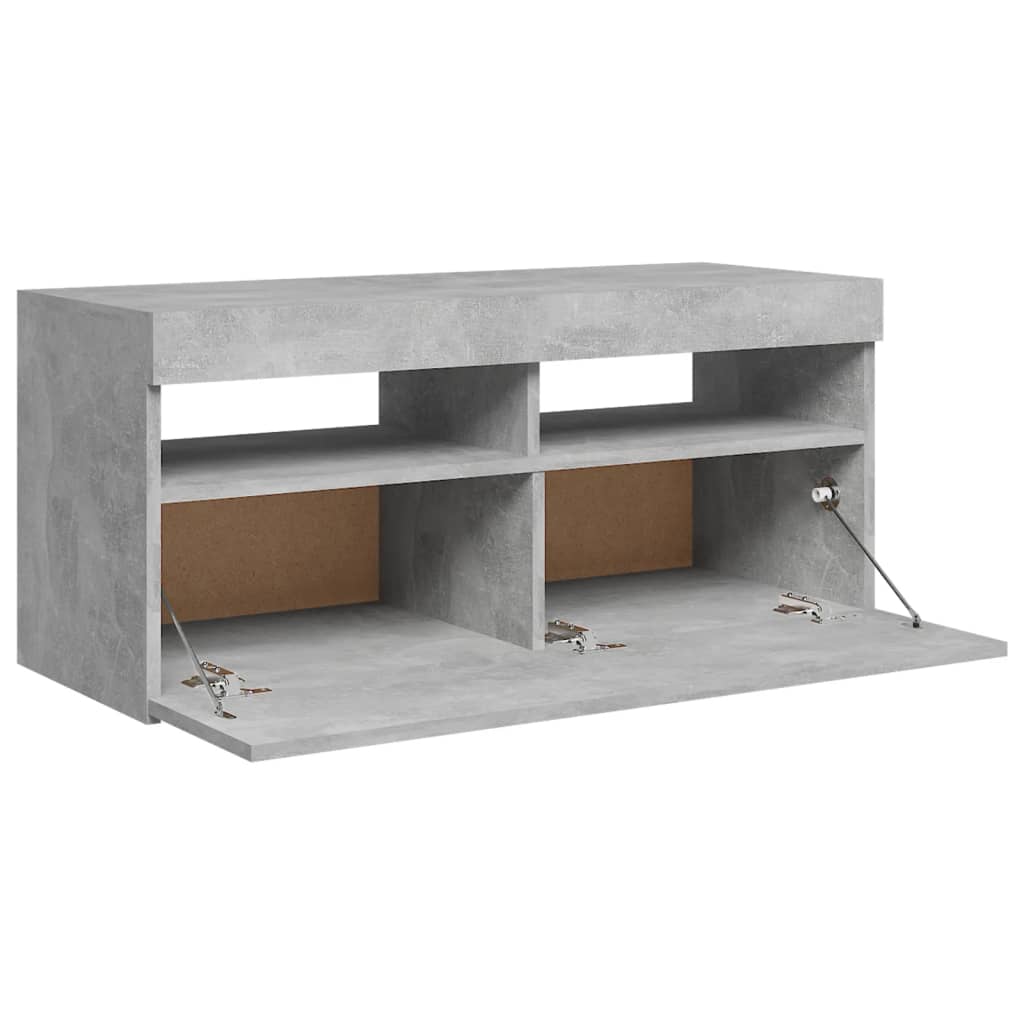 Tv-Meubel Met Led-Verlichting 1 90 x 35 x 40 cm Betongrijs