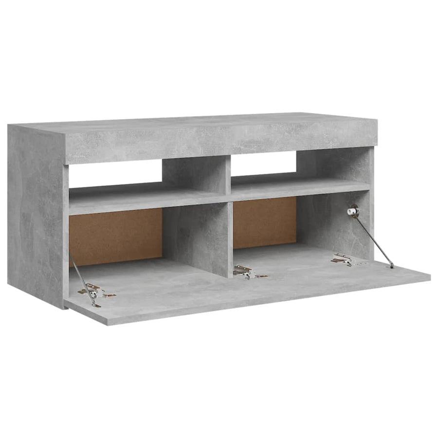 Tv-Meubel Met Led-Verlichting 1 90 x 35 x 40 cm Betongrijs