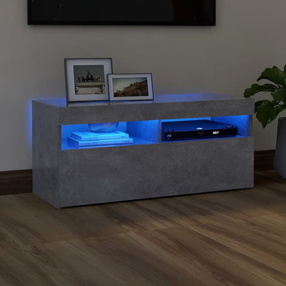Tv-Meubel Met Led-Verlichting 1 90 x 35 x 40 cm Betongrijs