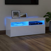 Tv-meubel 90x35x40 cm hoogglans wit LED