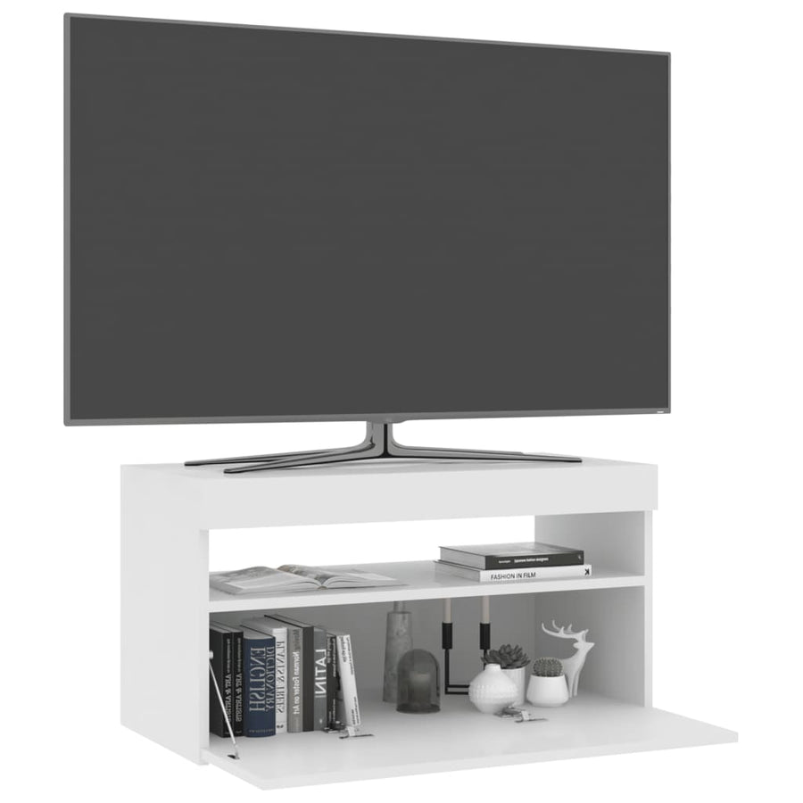 Tv-Meubel Met Led-Verlichting 1 75 x 35 x 40 cm Wit