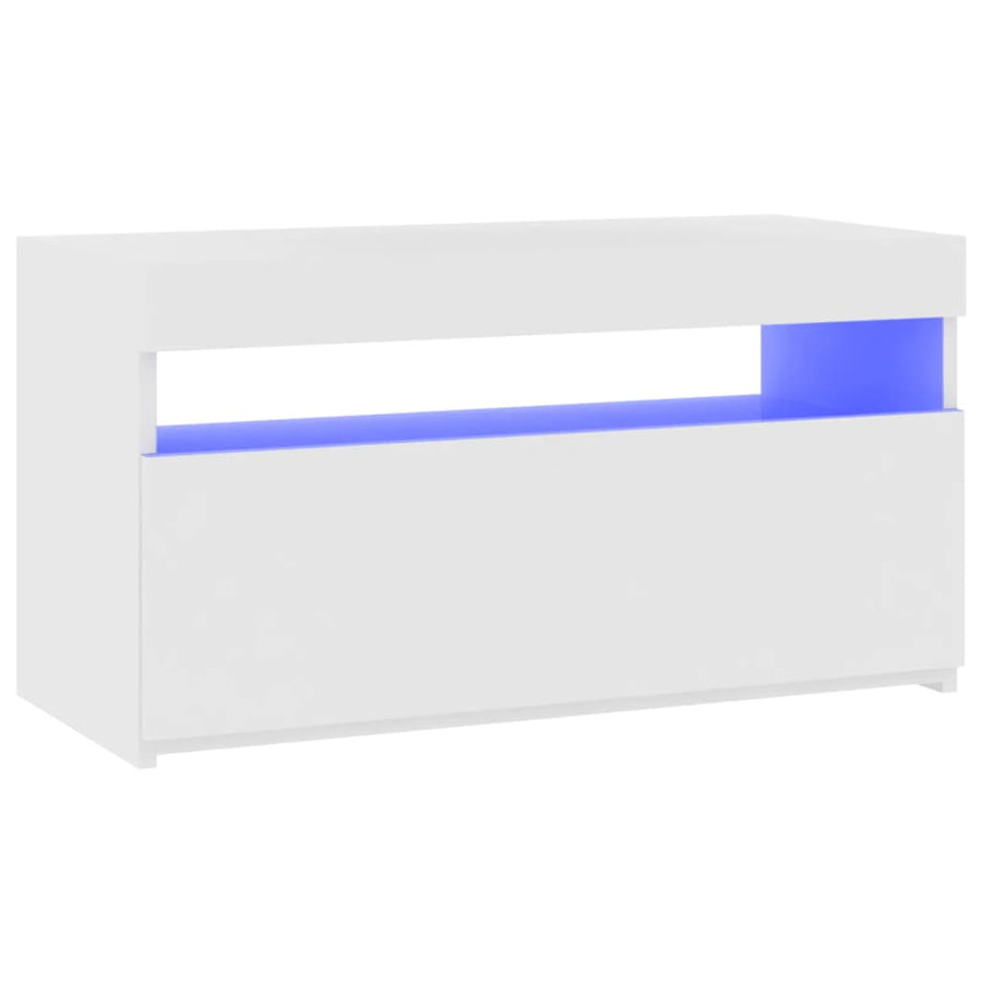 Tv-Meubel Met Led-Verlichting 1 75 x 35 x 40 cm Wit