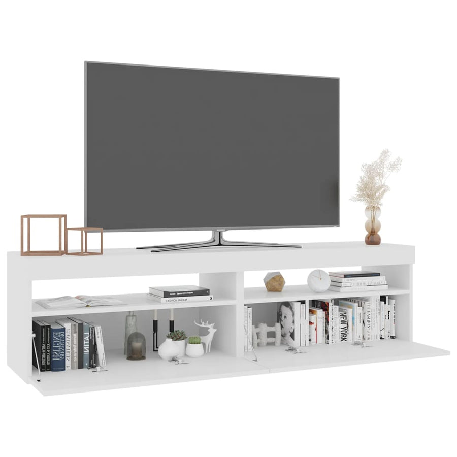Tv-Meubelen Met Led-Verlichting 2 75 x 35 x 40 cm Wit