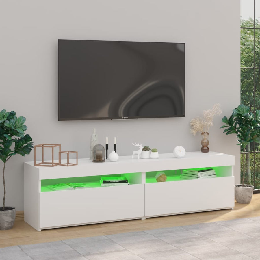 Tv-Meubelen Met Led-Verlichting 2 75 x 35 x 40 cm Wit