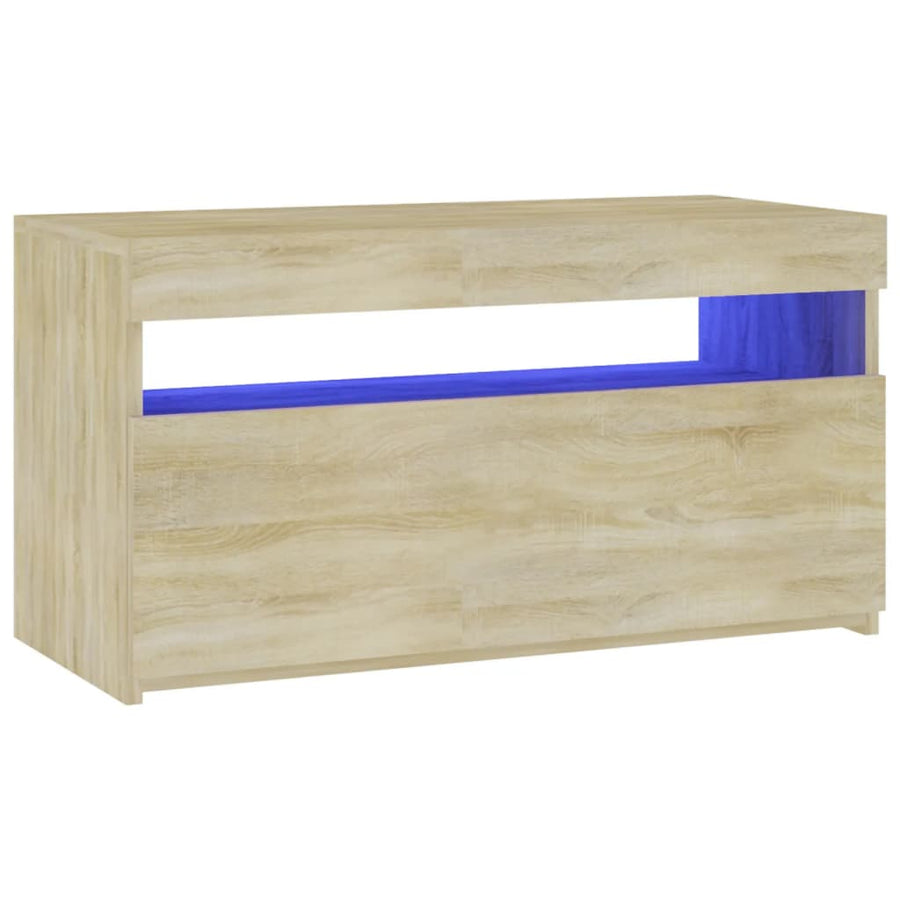 Tv-Meubel Met Led-Verlichting Kleurig 1 75 x 35 x 40 cm Sonoma eiken