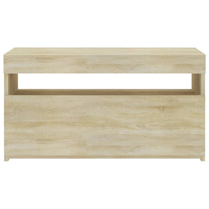 Tv-Meubel Met Led-Verlichting Kleurig 1 75 x 35 x 40 cm Sonoma eiken