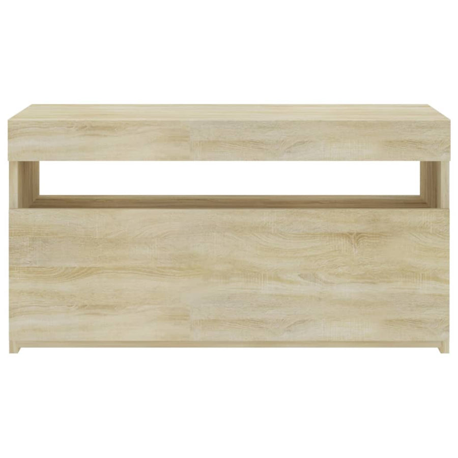 Tv-Meubel Met Led-Verlichting Kleurig 1 75 x 35 x 40 cm Sonoma eiken