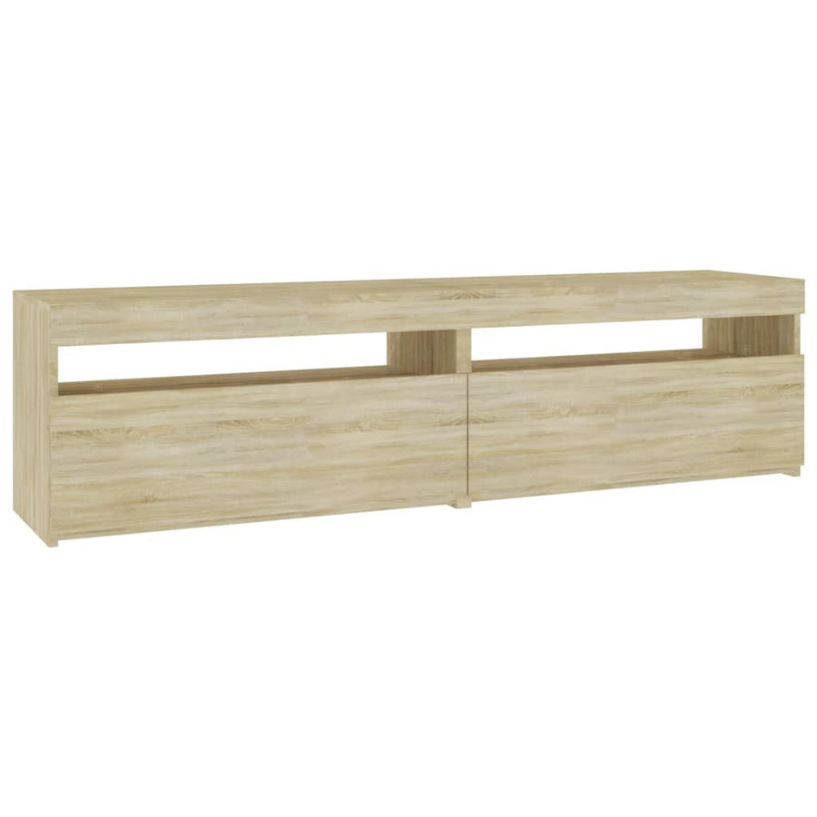 Tv-Meubelen Met Led-Verlichting 2 75 x 35 x 40 cm Sonoma eiken