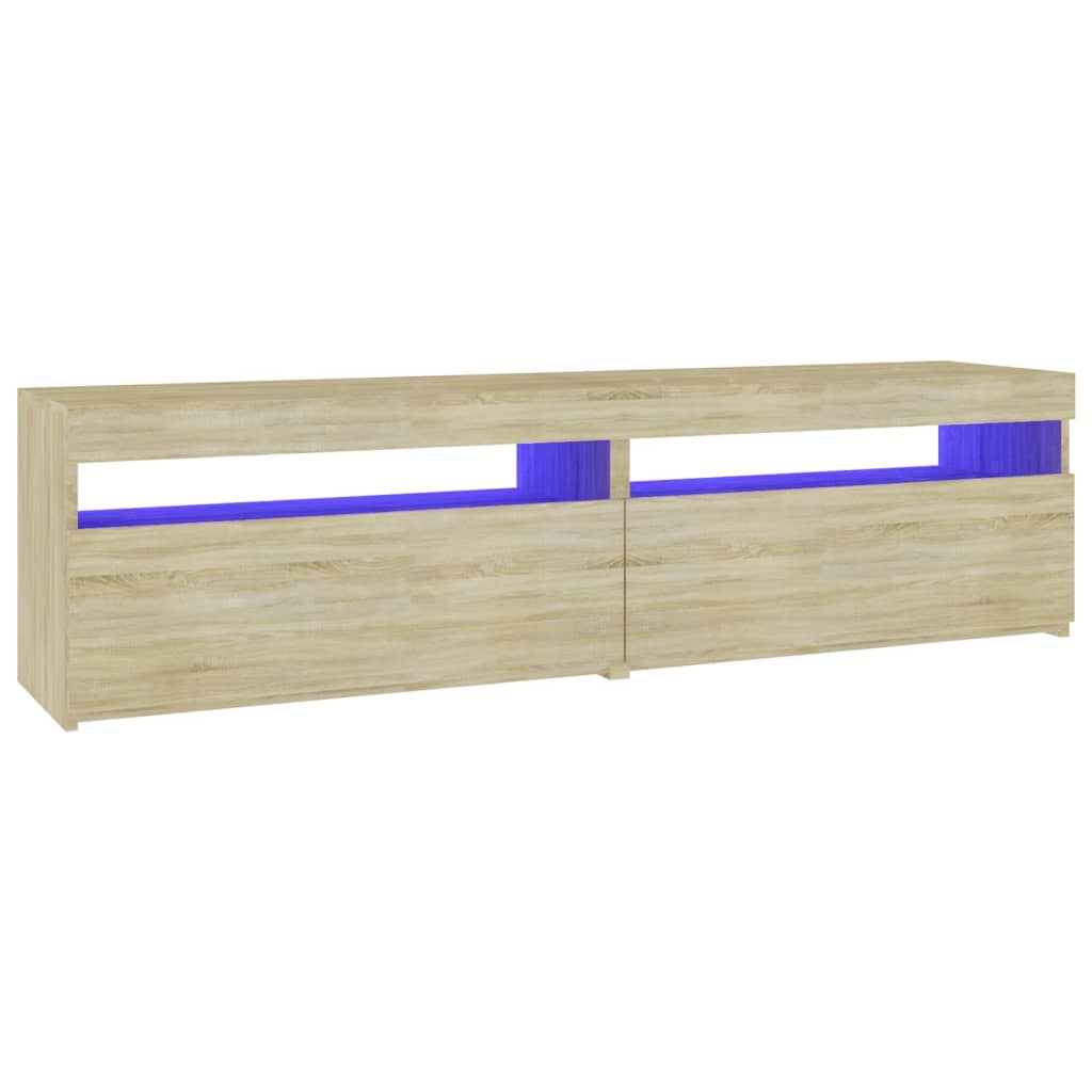 Tv-Meubelen Met Led-Verlichting 2 75 x 35 x 40 cm Sonoma eiken