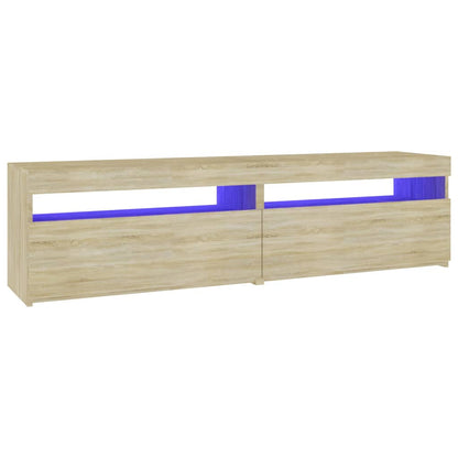 Tv-Meubelen Met Led-Verlichting 2 75 x 35 x 40 cm Sonoma eiken