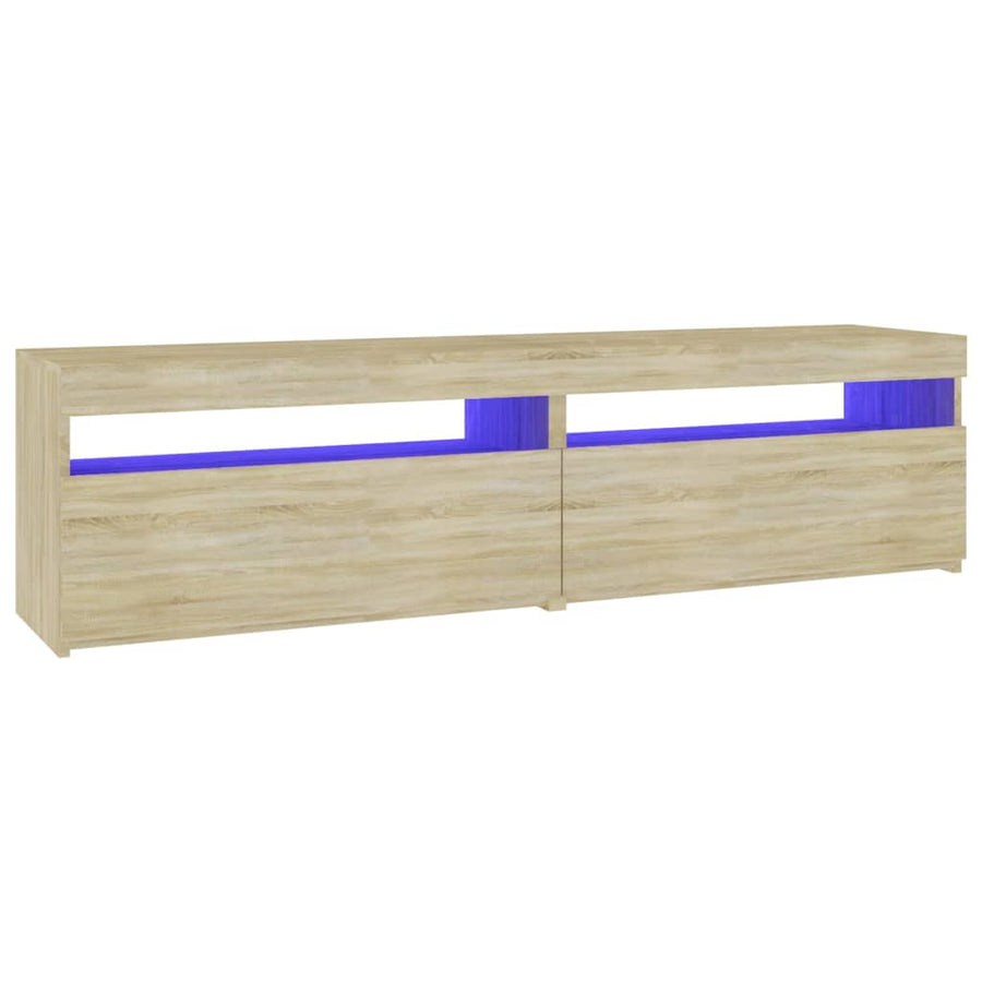 Tv-Meubelen Met Led-Verlichting 2 75 x 35 x 40 cm Sonoma eiken