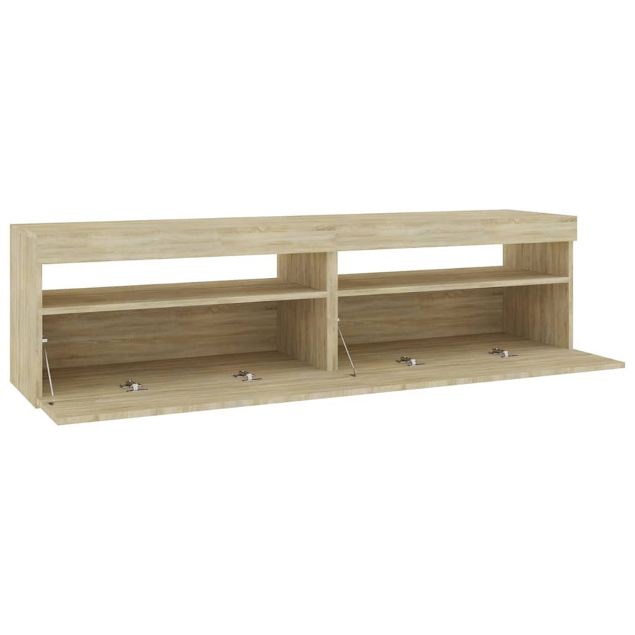 Tv-Meubelen Met Led-Verlichting 2 75 x 35 x 40 cm Sonoma eiken