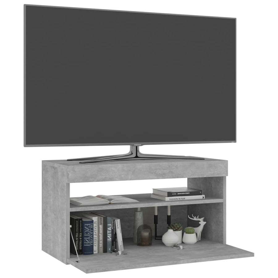 Tv-Meubel Met Led-Verlichting 1 75 x 35 x 40 cm Betongrijs