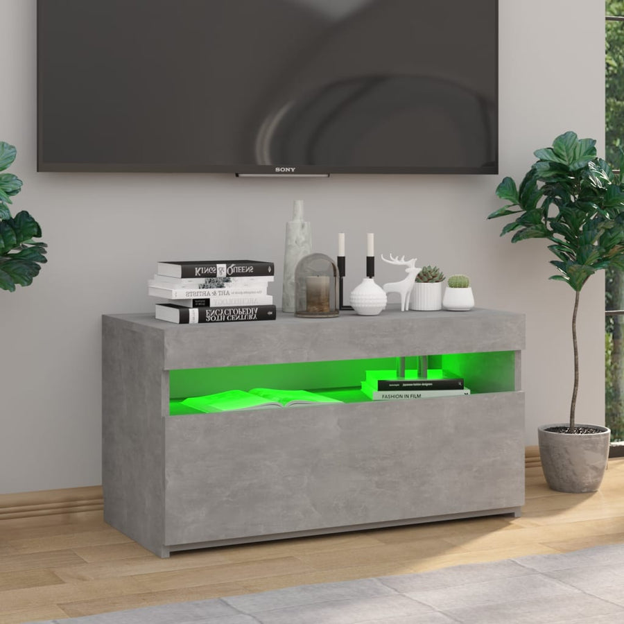 Tv-Meubel Met Led-Verlichting 1 75 x 35 x 40 cm Betongrijs