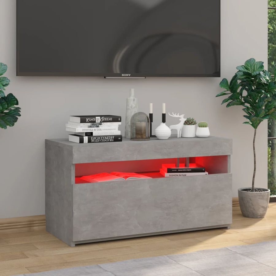 Tv-Meubel Met Led-Verlichting 1 75 x 35 x 40 cm Betongrijs