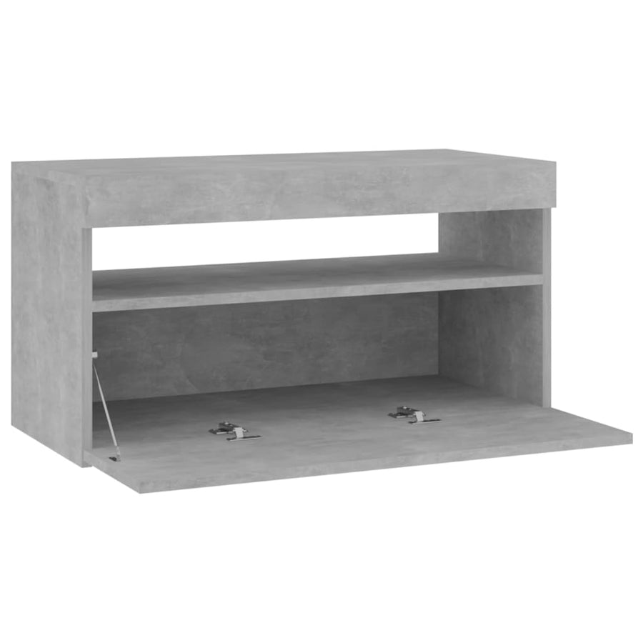 Tv-Meubel Met Led-Verlichting 1 75 x 35 x 40 cm Betongrijs