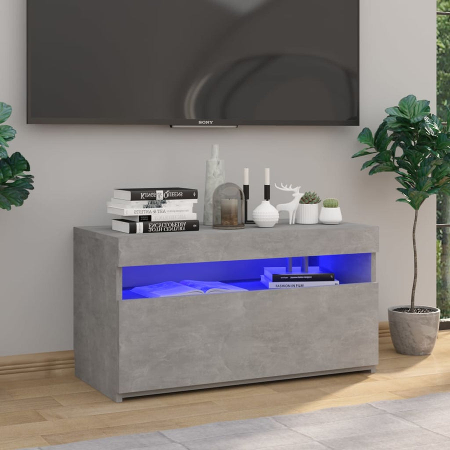 Tv-Meubel Met Led-Verlichting 1 75 x 35 x 40 cm Betongrijs