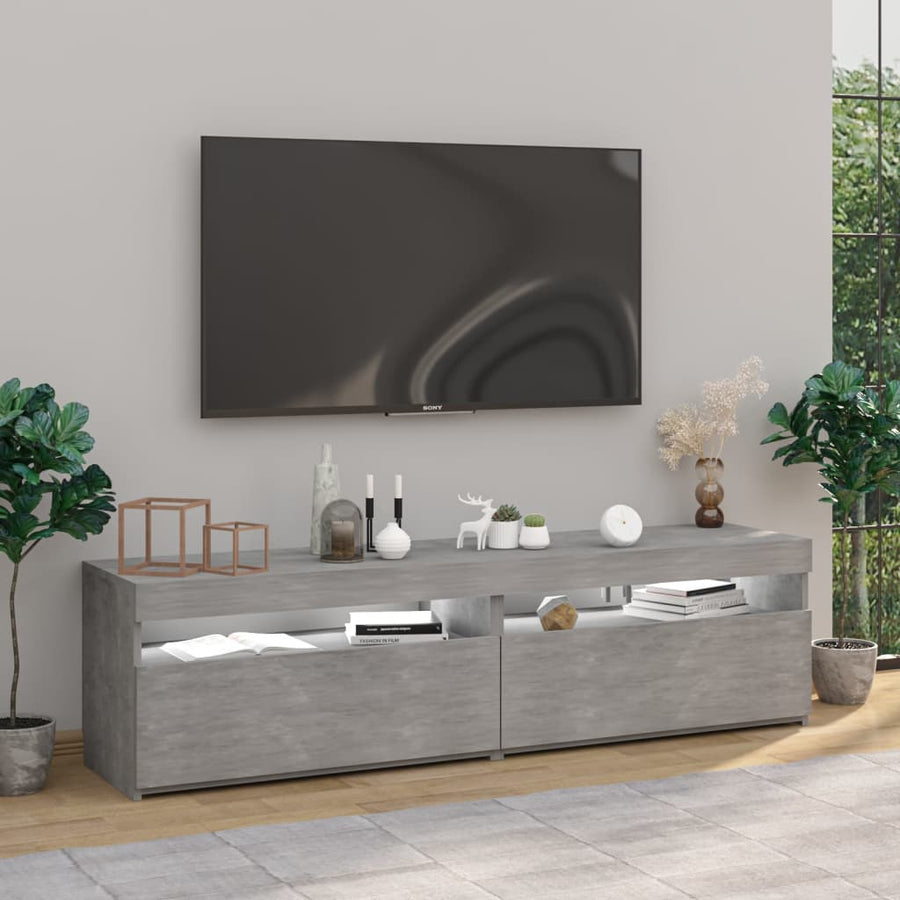 Tv-Meubelen Met Led-Verlichting 2 75 x 35 x 40 cm Betongrijs