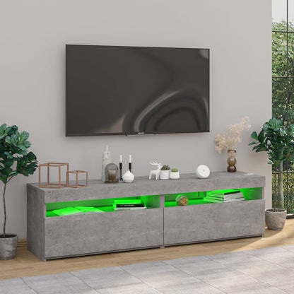 Tv-Meubelen Met Led-Verlichting 2 75 x 35 x 40 cm Betongrijs