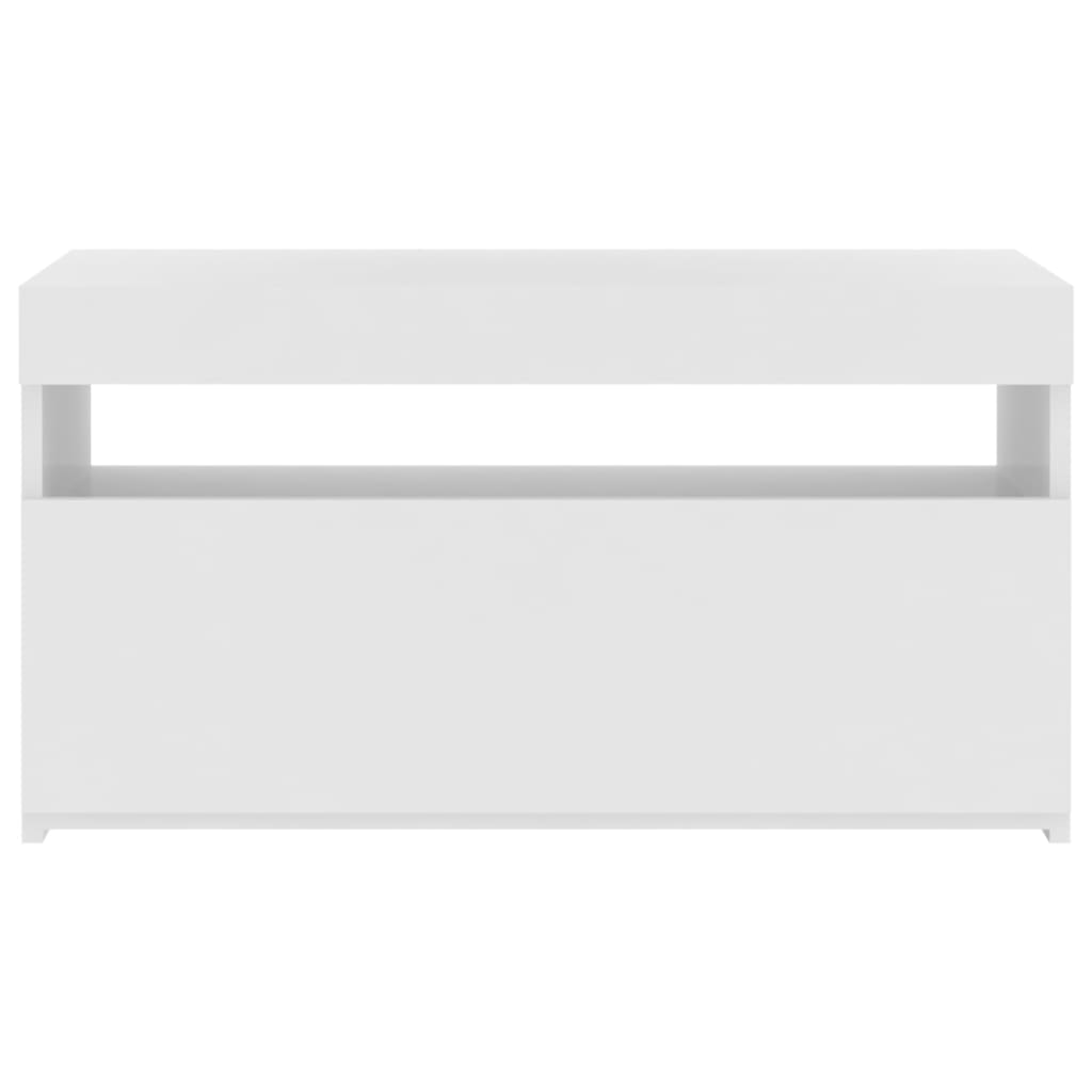 Tv-Meubel Met Led-Verlichting 1 75 x 35 x 40 cm Hoogglans wit