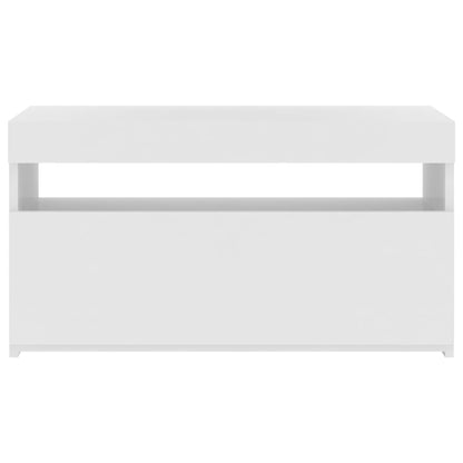 Tv-Meubel Met Led-Verlichting 1 75 x 35 x 40 cm Hoogglans wit