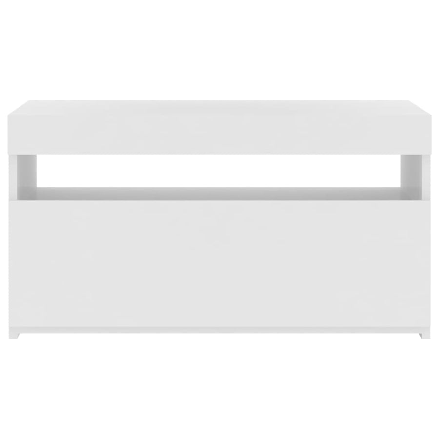 Tv-Meubel Met Led-Verlichting 1 75 x 35 x 40 cm Hoogglans wit