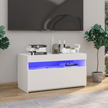 Tv-Meubel Met Led-Verlichting 1 75 x 35 x 40 cm Hoogglans wit
