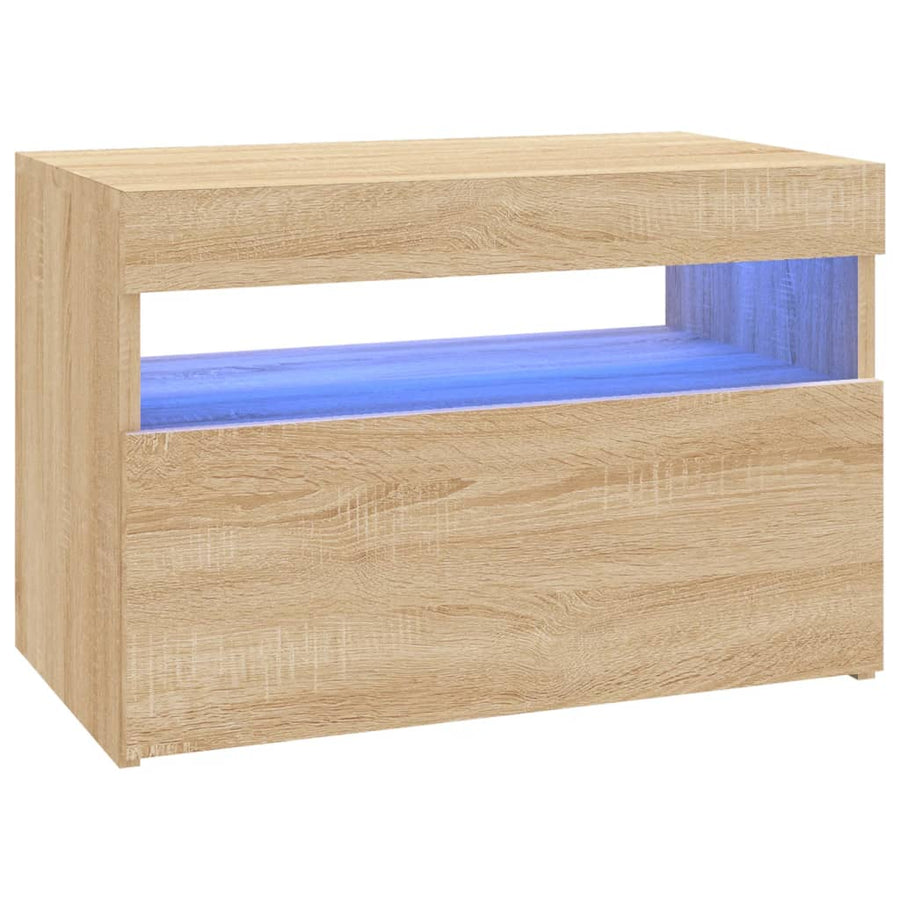 Tv-Meubel Met Led-Verlichting Kleurig 1 60 x 35 x 40 cm Sonoma eiken