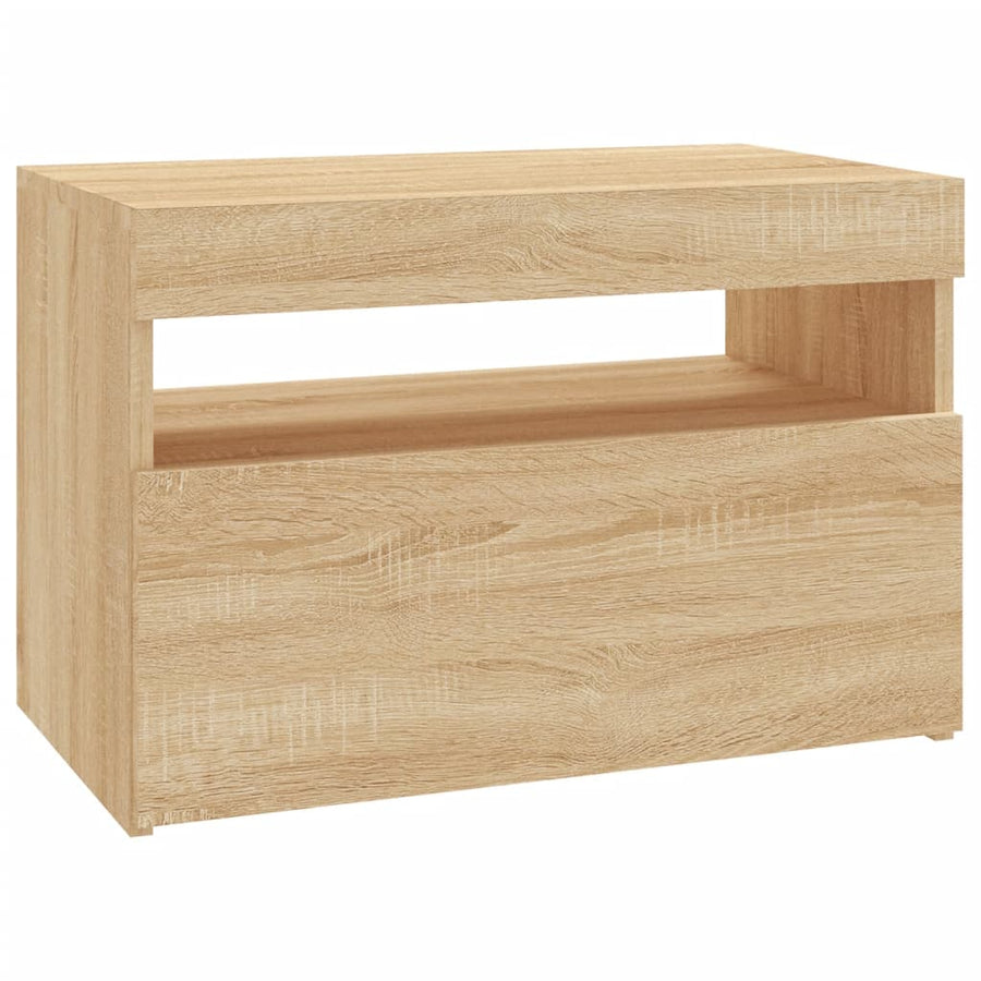 Tv-Meubel Met Led-Verlichting Kleurig 1 60 x 35 x 40 cm Sonoma eiken
