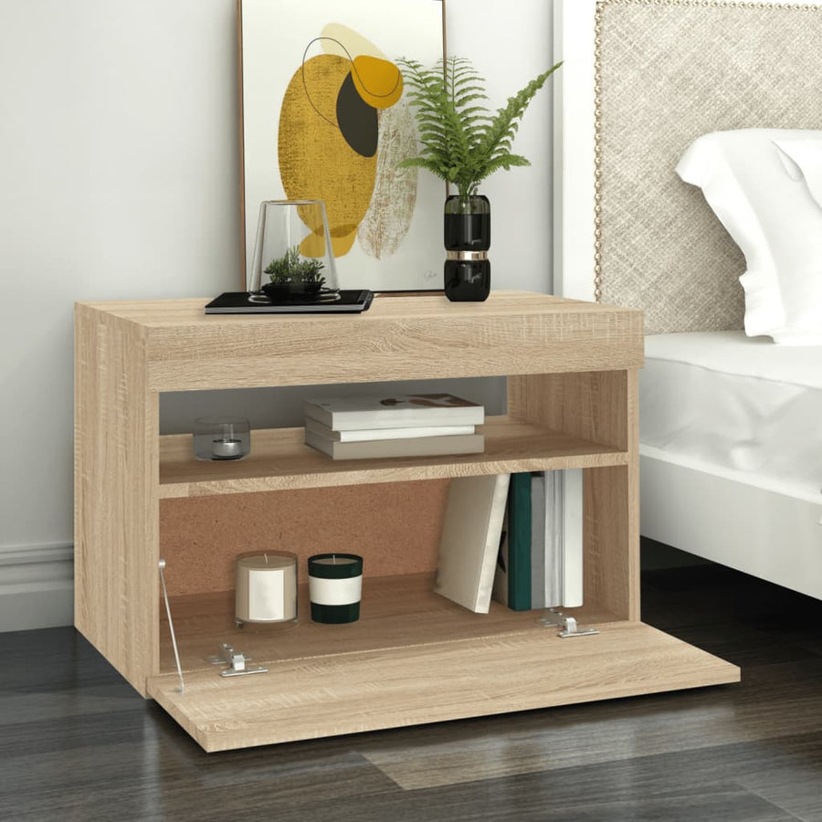 Tv-Meubel Met Led-Verlichting Kleurig 1 60 x 35 x 40 cm Sonoma eiken