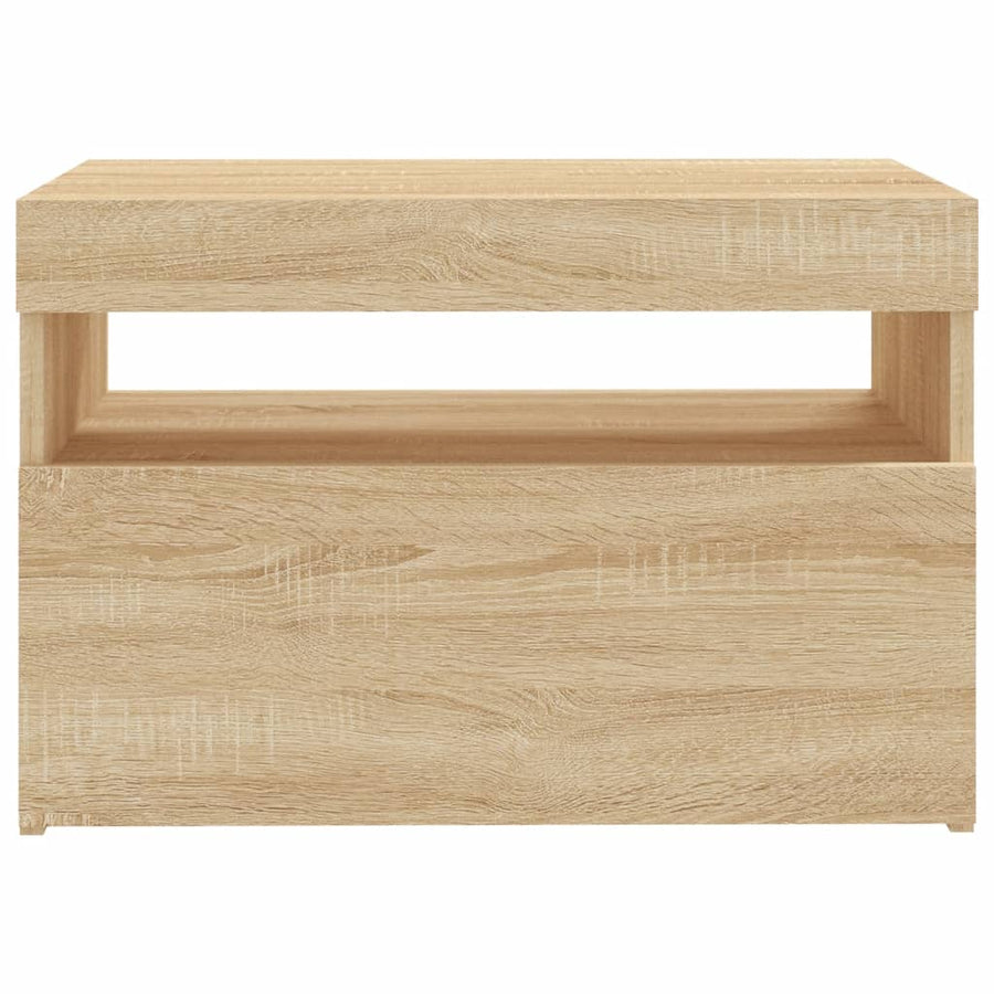 Tv-Meubel Met Led-Verlichting Kleurig 1 60 x 35 x 40 cm Sonoma eiken