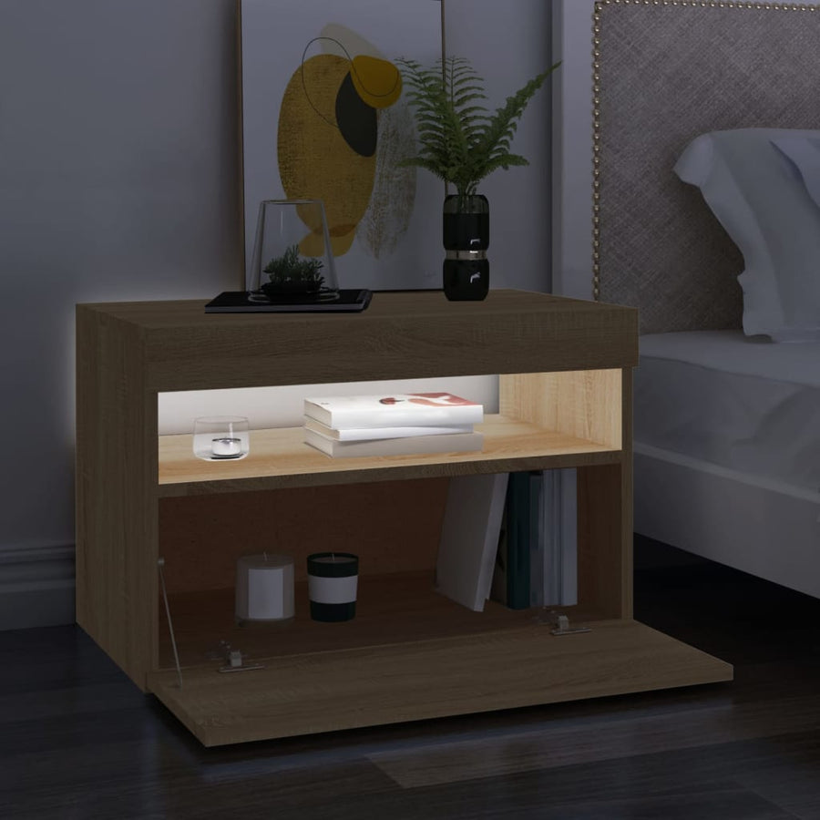 Tv-Meubelen Led-Verlichting Kleur 2 60 x 35 x 40 cm Sonoma eiken