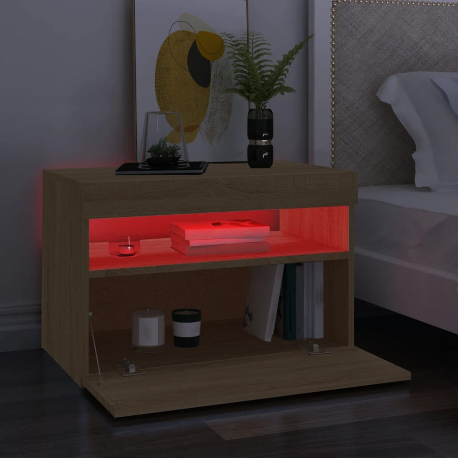 Tv-Meubelen Led-Verlichting Kleur 2 60 x 35 x 40 cm Sonoma eiken