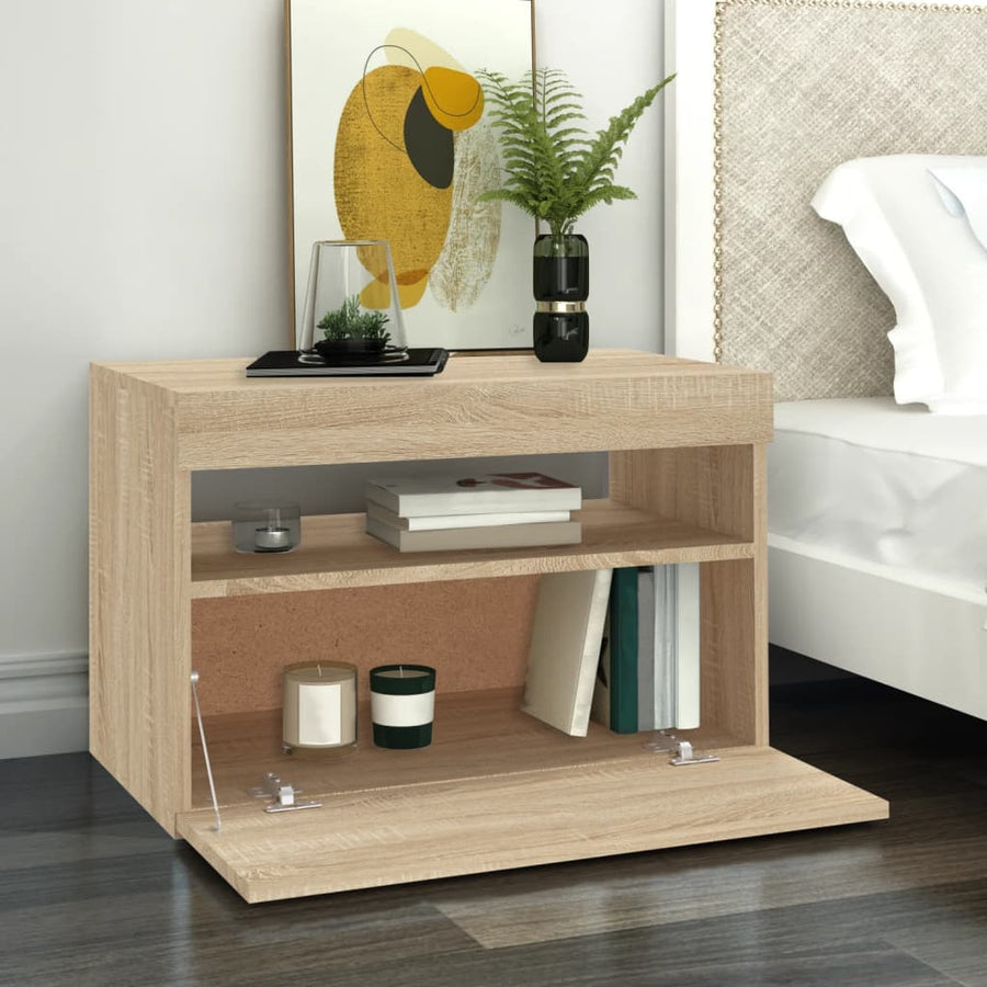 Tv-Meubelen Led-Verlichting Kleur 2 60 x 35 x 40 cm Sonoma eiken