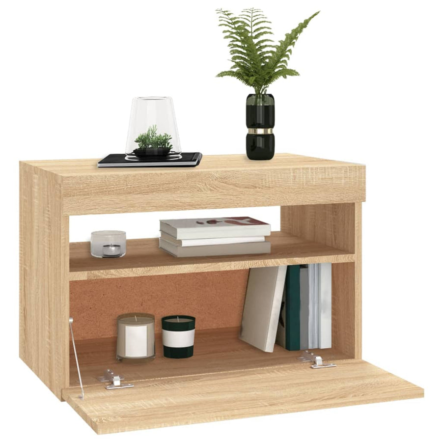 Tv-Meubelen Led-Verlichting Kleur 2 60 x 35 x 40 cm Sonoma eiken
