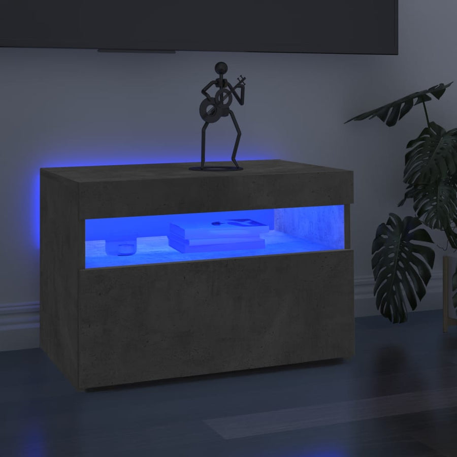 Tv-Meubel Met Led-Verlichting 1 60 x 35 x 40 cm Betongrijs
