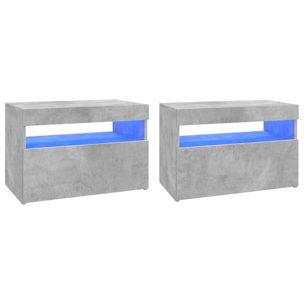 Tv-Meubelen Met Led-Verlichting 2 60 x 35 x 40 cm Betongrijs