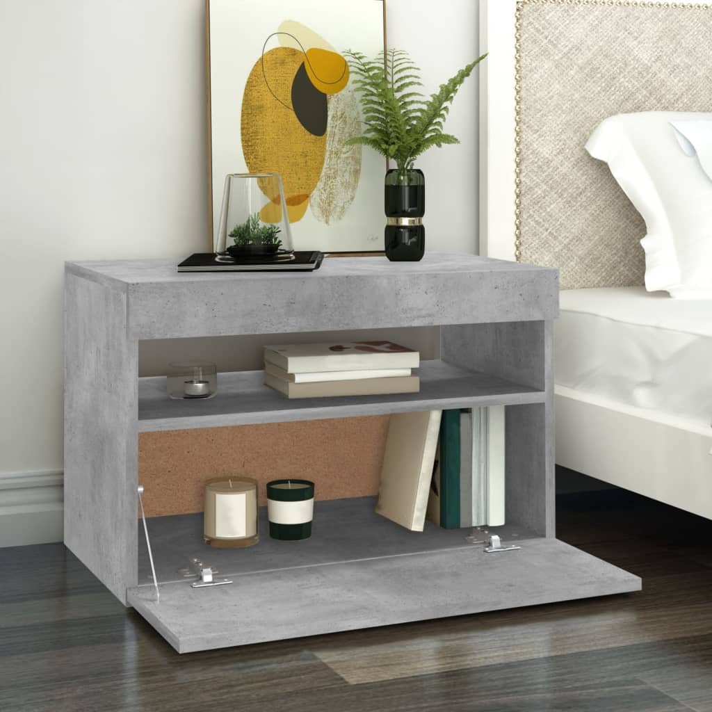 Tv-Meubelen Met Led-Verlichting 2 60 x 35 x 40 cm Betongrijs