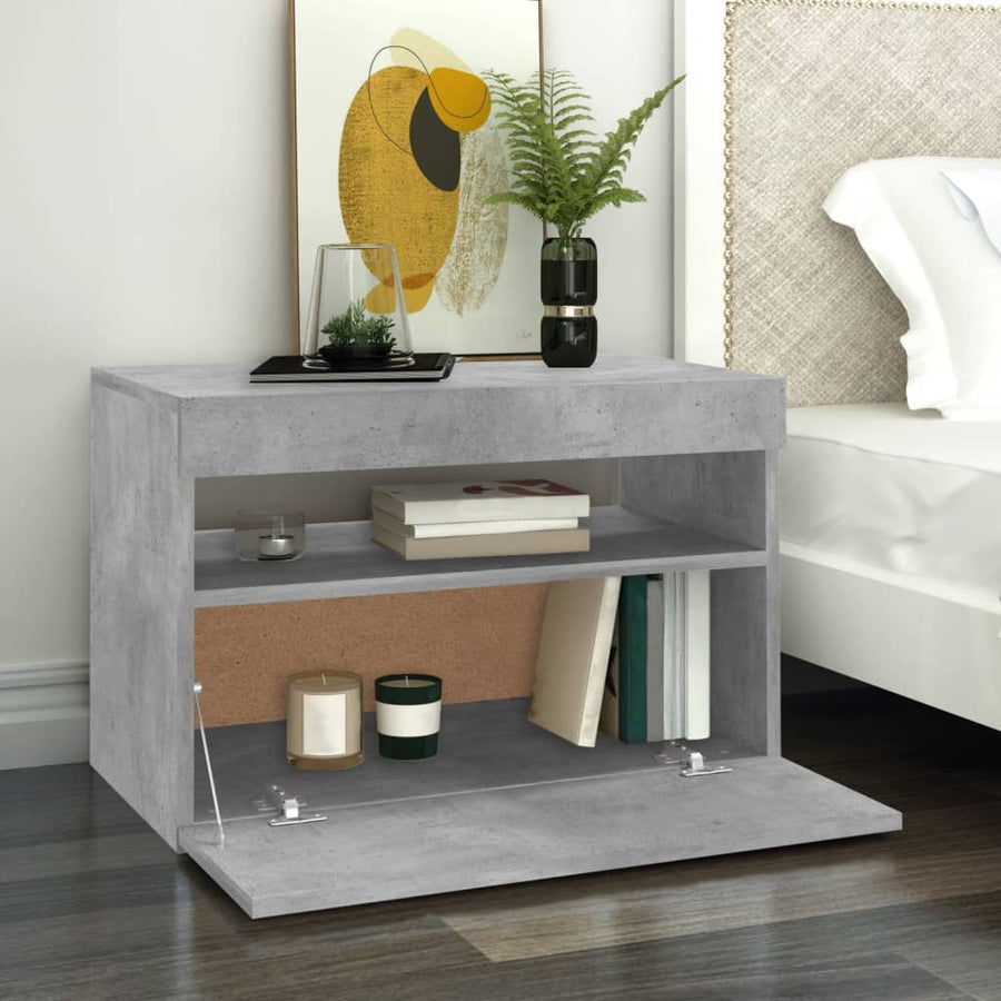 Tv-Meubelen Met Led-Verlichting 2 60 x 35 x 40 cm Betongrijs